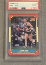 1986 Fleer Larry Bird PSA 8 Card Boston Celtics #9 picture