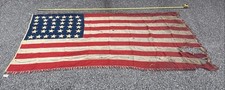 RARE Civil War SAW 38 Star Light Bunting USA US American Flag 1877 1890 49B84 picture