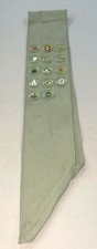 OLD VINTAGE ANTIQUE 1930's BSA BOY SCOUTS OF AMERICA SASH 14 MERIT BADGES picture