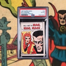 1967 PHILADELPHIA MARVEL SUPER HERO STICKERS CANADA #24 DR. STRANGE ROOKIE PSA 4 picture