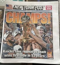 CHAMPIONS NEW YORK POST NY KNICKS WIN NBA FINALS GAME 5 6/14/26 picture
