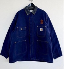 Kunichi Nomura Mysterious 93S Carhartt Stussy Chore Coat 44 Navy Blue Men JPN Li picture