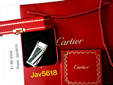 CARTIER LIGHTER ROMAN NUMERALS ART DECOR GOLD TRINITY RARE NEW,MINT PALLADIUM*** picture
