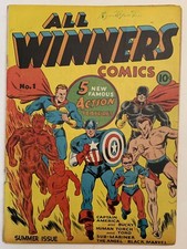 (1941) ALL WINNERS COMICS #1 Stan Lee Text Story 1st Squad Golden Age Classic picture