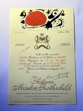 Château Mouton Rothschild Wine Label Specimen 1969 picture
