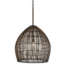 TROY LIGHTING Holden Weave Faux Reed Outdoor Chandelier 25