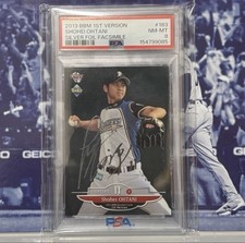 Shohei Ohtani BBM 2013 1st Rookie Silver Foil Signed Card PSA 8 Topps No Signatu picture
