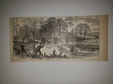 Battle of Blackburn's Ford Ruins of Bridge 1867 Civil War Sketch RARE picture