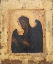 ANTIQUE RARE 16c HAND PAINTED RUSSIAN ICON JOHN THE BAPTIST KOVCHEG (12690) picture