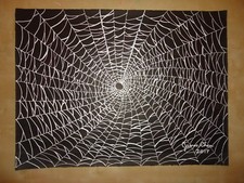 ORIGINAL HUGE PAINTING ENTITLED ''THE SPIDER WEB 2'' BY COMIC ARTIST JAMES CHEN picture