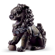 Lladró Oriental Lion (Black) – Ref. 01001985 – Retired 2023 – Rare Porcelain Scu picture