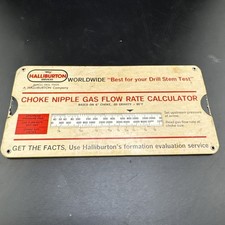 1973 Halliburton Oil Orifice Well Tester Gas Flow Rate Calculator Slide Vintage picture