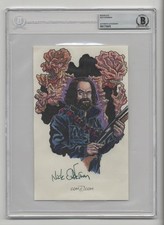 The Last Of Us Nick Offerman Original Art Sketch Card Signed Auto 1/1 BAS picture