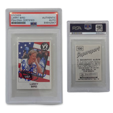 1986 Larry Bird Panini #130 Sticker Autographed PSA Auto Authentic Boston Celtic picture