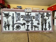 Artist Blacksmith forged original elements 1878 wrought iron display board picture