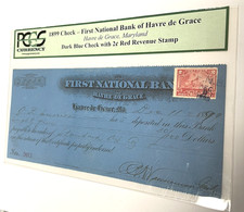 1899 Check - First National Bank, of Havre de Grace Collectible Antique PCGS picture