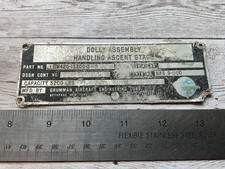 ORIG APOLLO 11 ERA GRUMMAN LUNAR MODULE LEM DOLLY ASCENT STAGE SPEC NAME PLATE picture