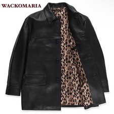 Kunichi Nomura Class Wacomaria Leather Car Coat 23Ss Leopard Print Sheep M Men picture