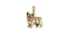 French Bulldog Jewelry 14k Gold French Bulldog Pendant Handmade Frenchie Jewelry picture