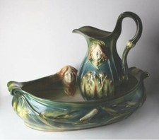 Franz Mehlem Porcelain Wash Bowl / Basin & Pitcher, Art Nouveau design picture