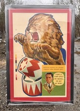 🔥RARE Vintage Ringling Bros Barnum & Bailey Terrell M Jacobs Circus Lion Poster picture