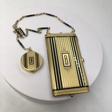 Art Deco 14K GOLD Makeup Case Compact Powder Rouge 1930s American made 99.2 Gr picture