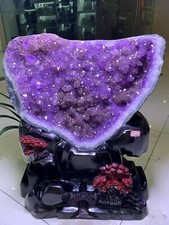 101LB Natural High quality amethyst cornucopia Geode Mineral+base picture