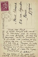 René CHAR - Autograph card signed to Paul ÉLUARD - Son despair and PICASSO. picture