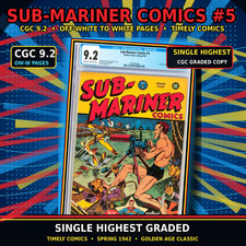 SUB-MARINER COMICS #5 CGC 9.2 1942 OWW SINGLE HIGHEST GRADED  #1293263004 picture