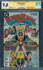 Wonder Woman #1 CGC 9.8 SS  Signed George Perez 1st Modern Themyscira Wrap 1987 picture