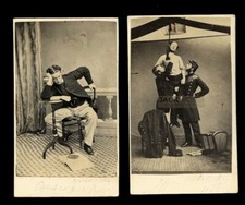 Unusual CDV Lot 1860s Hanging Soldier Murder Lynching Photo Creepy Rare picture