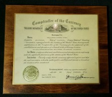 VINTAGE 1966 OBSOLETE HOLLYWOOD NATIONAL BANK BLVD CA GOLD SEAL CERTIFICATE picture