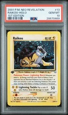 2001 Pokemon Raikou Neo Revelation 1st Edition #13 PSA 10 Gem Mint SWIRL POP- 36 picture