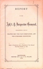 Civil War Vermont 1872 Draft Report Adjutant General Commutation Substitutes picture