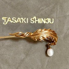Tasaki K14 Akoya Pearl Pin Brooch Reuse Jewelry 75mm picture