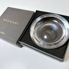 Auth BVLGARI Bulgari Rosenthal Crystal Round Ashtray Bowl w Box picture