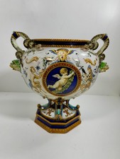 Monumental Richard Ginori Italian Porcelain Urn Grotesque Cherub Mythical Form picture
