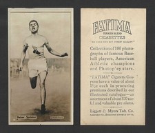 1914 T222 Fatima Cigarettes Tobacco Card - Athletic Champions - Sprinter Baker picture