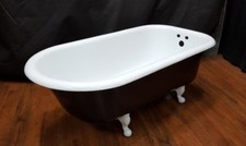 Vintage Black & White Restored Cast Iron Free Standing Bath Tub picture