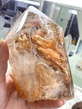 2.5LB Herkimer Diamond Enhydro Amethyst&Extra large moving water drop &quicksand picture