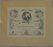 Pan American World Airways Round the World Clipper Certificate & Membership Card picture