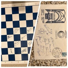 Chess lot - 1981 Paul Keres Commemorative Envelop (Tal) & 2016 SC Autograph Bd picture