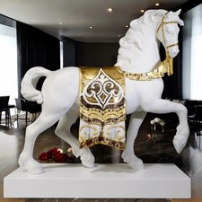 Lladro 01007186 A Regal Steed Horse Golden Lustre #7186 picture