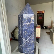 644LB natural sodalite quartz big obelisk crystal wand healing picture