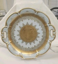 Antique DW Porzellan Karlsbader Wertarbeit Porcelain Gold Gilt Plate 13