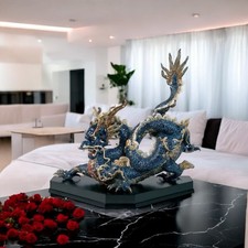 Lladro Great Dragon Sculpture - Blue Enamel Limited Edition 01001935 picture
