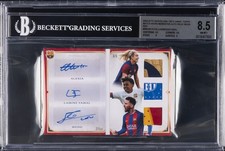 2024-25 FC BARCELONA 125TH ANNIV. TOPPS #MMAM PUTELLAS/MESSI/YAMAL BGS 8.5 picture