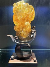 2.7LB A++ Top Collect Natural Rutilated Quartz Crystal Mineral specimens+stand picture