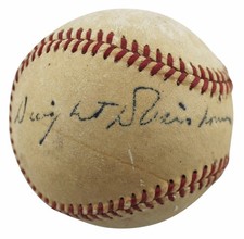 Dwight D. Eisenhower Authentic Signed WIlliam Harridge Oal Baseball BAS & PSA picture