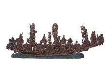 Heaven Gathering Statue 18 Arhat Inviting Guanyin Bodhisattva For Wisdoms n399 picture